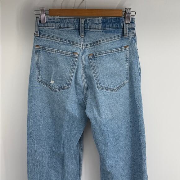 Abercrombie & Fitch The 90’s Relaxed Jeans High Rise raw hem denim jeans sz 25 - Picture 7 of 8